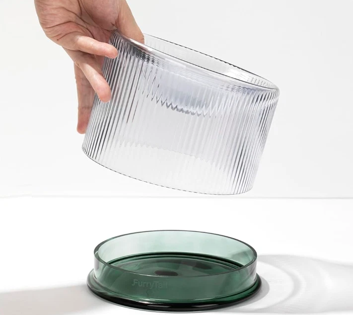Набор чаш для корма и воды для кошек из приподнятого стекла, легко разбирать и чистить - Изображение 3 из 4