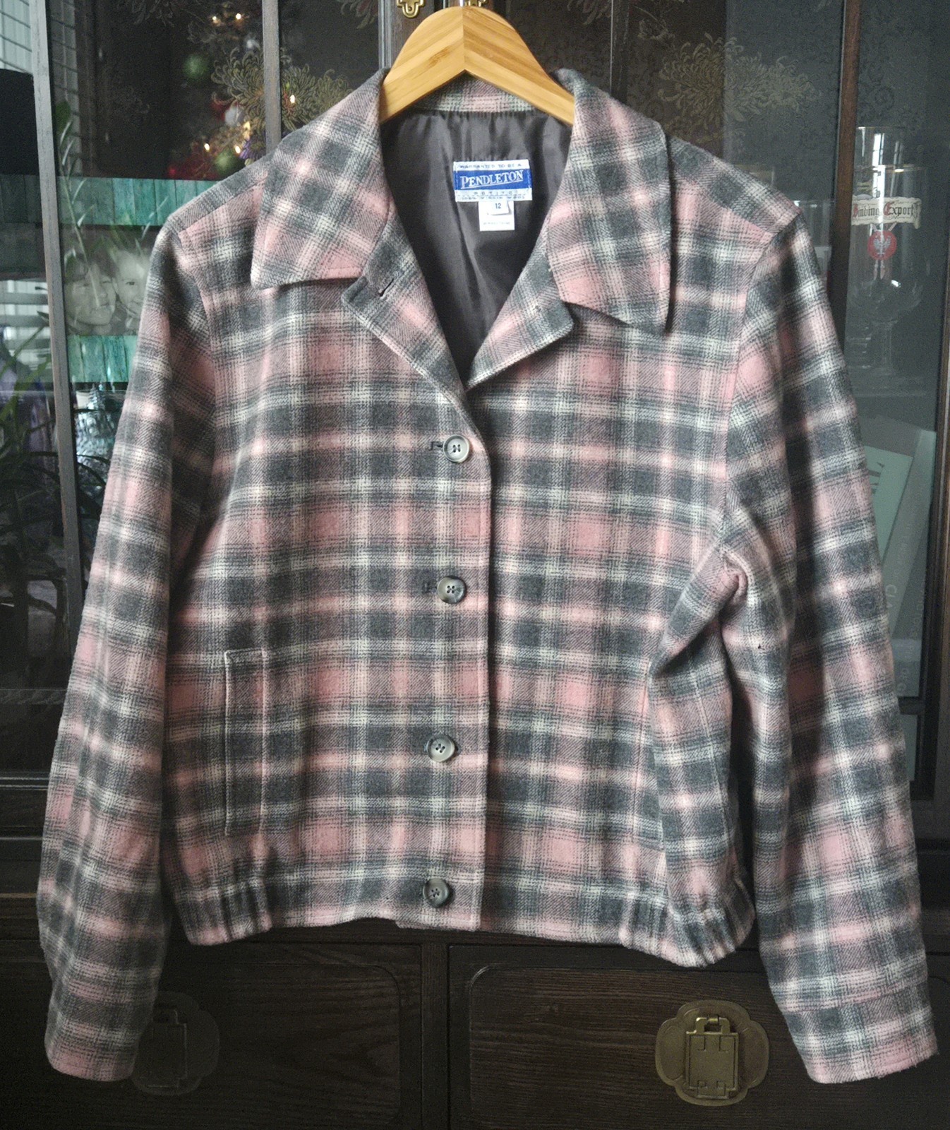 Vintage Pendleton Wool Button Down Jacket Pink an… - image 1