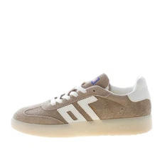 BACK 70 men shoes Boston sneaker made in beige hairy suede with white