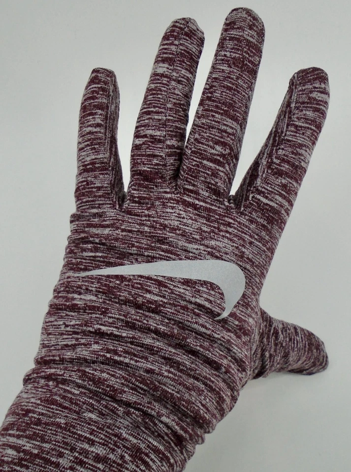 Guantes Nike Dri-Fit para mujer elemento pequeño correr borgoña aplastar brezo/plateado Foto 4 de 4