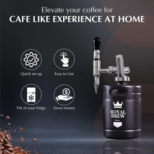 The Original Royal Brew Nitro Cold Brew Coffee Maker - Gift for Coffee Lovers... - Picture 6 of 9