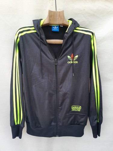 Adidas Chile 62 Trainingsjacke Herren Small schwarz neongelb glänzend gesticktes Logo - Bild 9 von 17