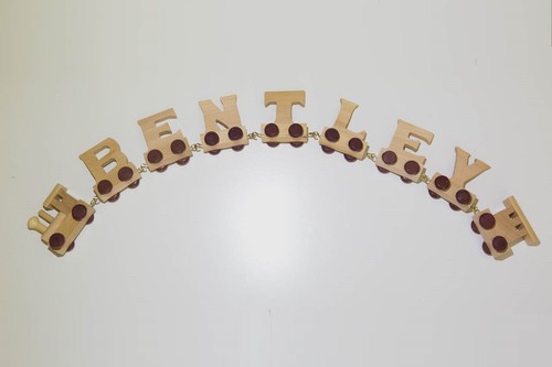 Alphabet train letters for personalised wooden name train as Christening gift - Picture 6 of 10