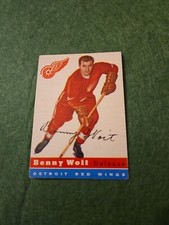 1954-55 Topps HOCKEY #9 Benny Woit  no creases 