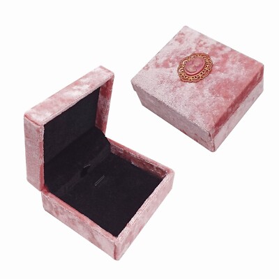 Elegant Pendant Gift Box,Velvet Necklace Organizer Jewelry Box,Women's  Blush