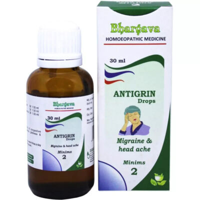 Bhargava Antigrin Drops(Minims 02) (30ml) Nausea, Vomiting, Constant Headaches