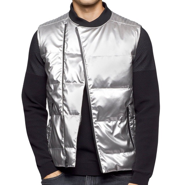 calvin klein silver puffer jacket