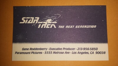 Gene Roddenberry  Authentic Original Business Card  Star Trek TNG G2U