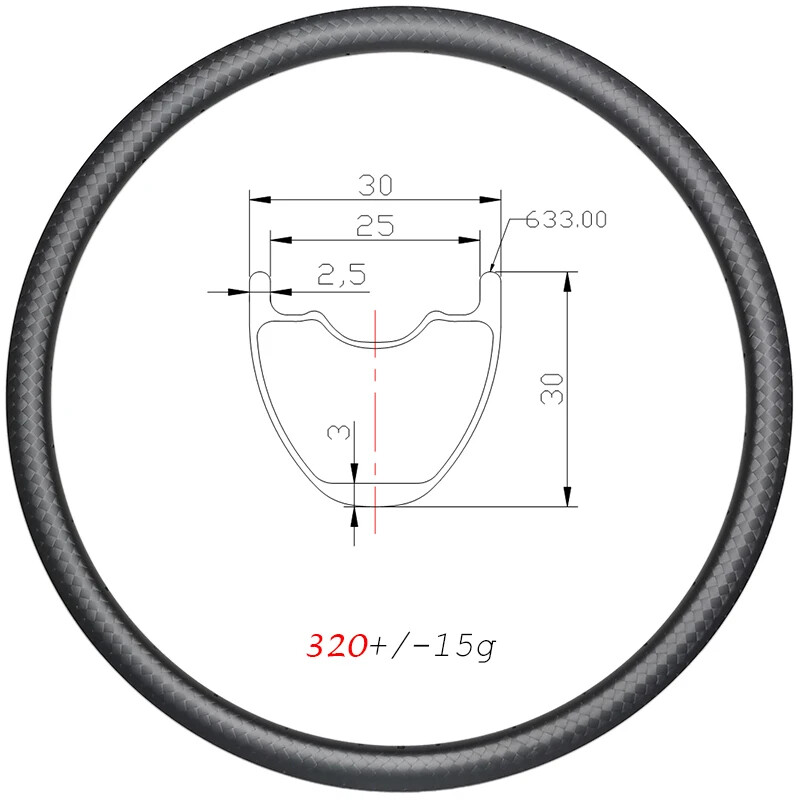 Llanta de bicicleta MTB 29er carbono XC Crosscountry carbono 30x30 mm 28H cubierta sin cámara