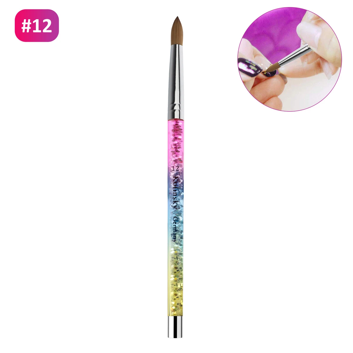 Pinched acrylic nail brush deals