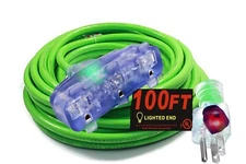 10 Awg Heavy Duty Lighted 3 Outlet 10 gauge Extension Cord 100 ft 10 3 Outdoor