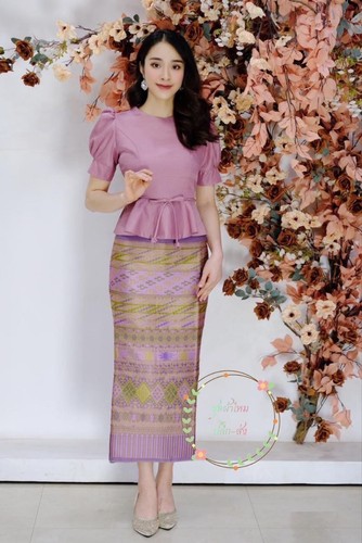 LAOS/THAI TRADITIONAL SILK BLOUSE SHIRTS - THAI TRADITIONAL CLOTHING AND DRESS - Picture 6 of 20