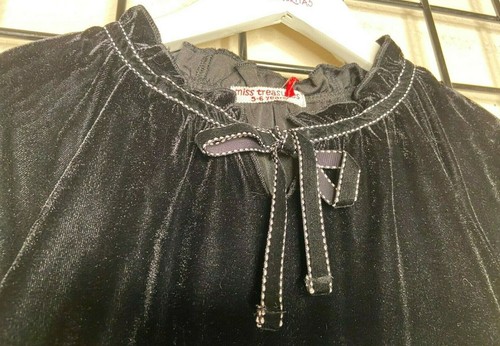 NEW NWT Black Velour Beautiful Pockets Dress-Mini Treasure Kids PLUSH-RICH 5/6Y - Picture 8 of 12