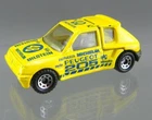 Vintage 1984 Matchbox MB25 Diecast 1/55 Yellow Peugeot 205 Turbo 16 Rally Car VG