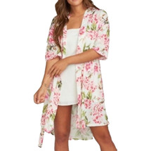 Show Me Your MuMu Robe Brie Garden Of Rose Blooms Floral Short Sleeve One Size