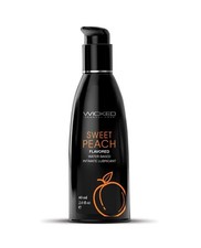 Wicked Aqua Sweet Peach Flavored Water Based Lube - 2 oz