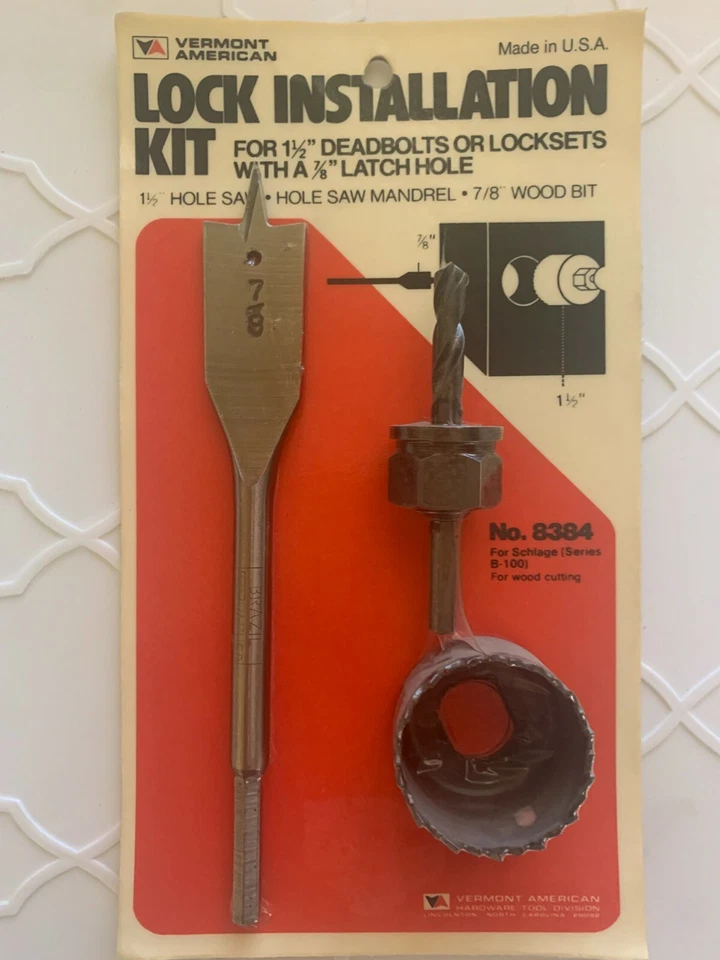 Kit de instalación de bloqueo VA 1-1/2" cerrojo con broca de madera de mandril de sierra de agujero de 7/8" o 1" Foto 2 de 3