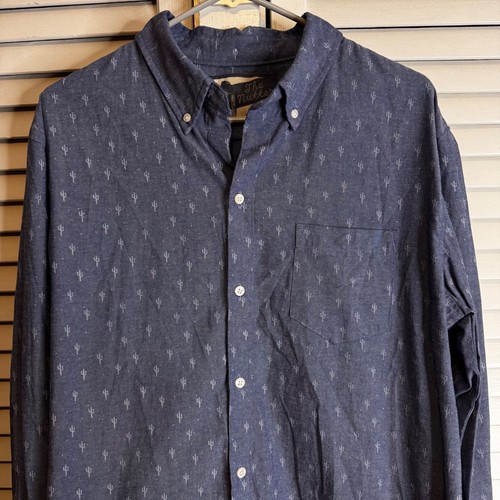 CHUBBIES THE NUTTER MENS LARGE BLUE CACTUS BUTTON DOWN SHIRT MADE IN USA - Picture 4 of 8