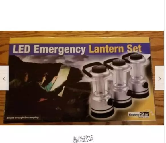 Emergency Lantern Set 3 LED Lanterns Dimmer Switch Compass Patio