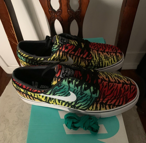 Patín Nike ZOOM STEFAN JANOSKI LONA Rojo Verde Amarillo 615957 613 Talla 9 Nuevo con etiquetas - Imagen 2 de 5