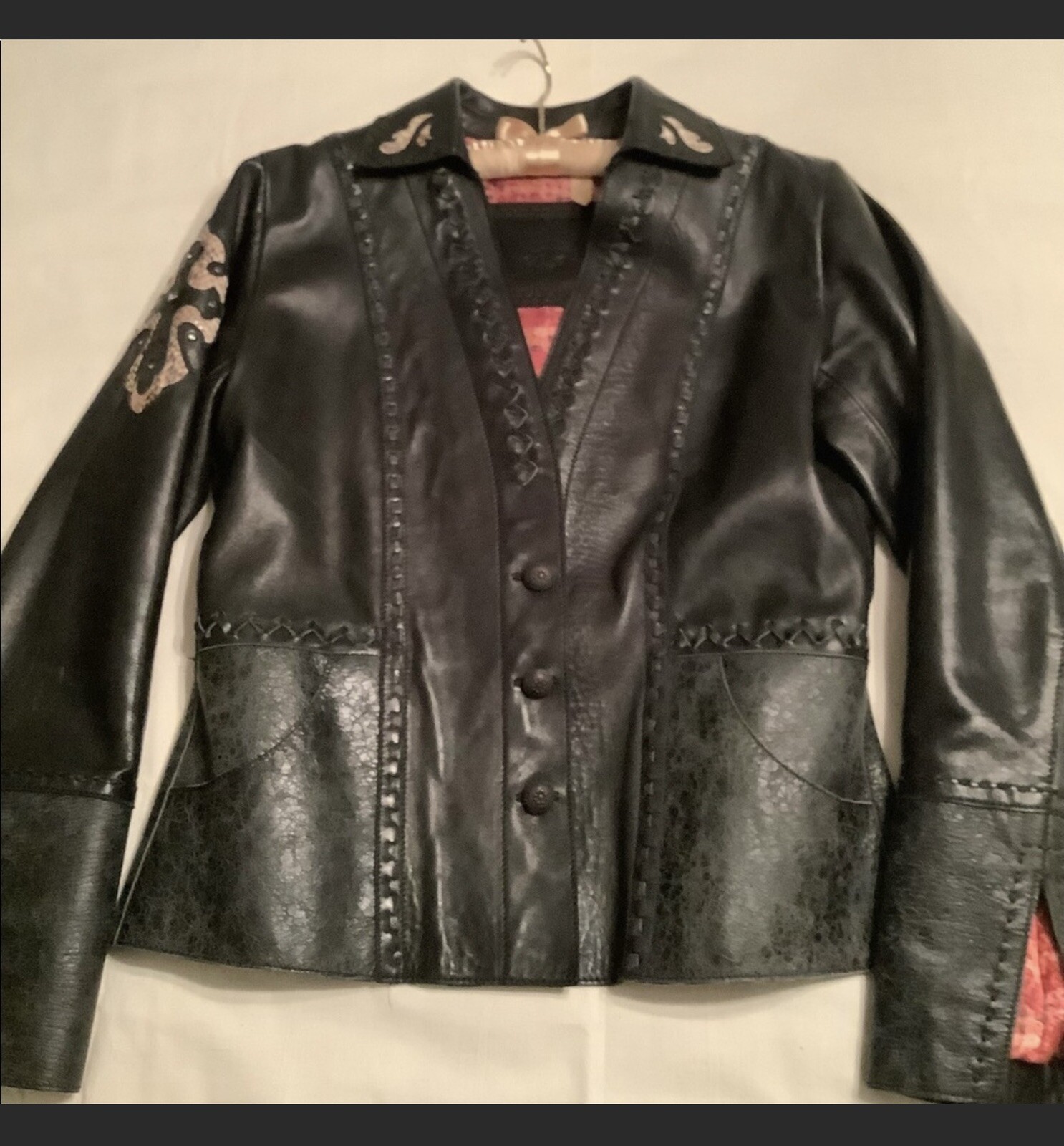 Lamb Skin Jacket with Real Python  Skin Inlays Si… - image 2