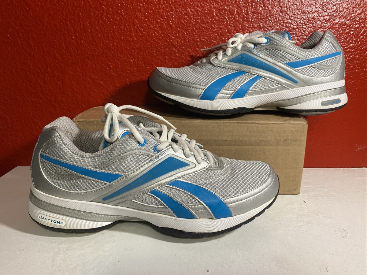 Vintage Reebok Womens EasyTone size 9.5 Silver/Aqua Blue | eBay Vintage Reebok Womens EasyTone size 9.5 Silver/Aqua Blue | eBay
