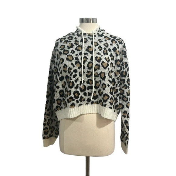 Saturday Sunday Anthropologie Cropped Leopard Sweatshirt Plus Size