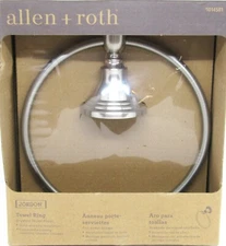 Allen + Roth, Brush Nickel Finish Towel Ring, #1014581, NIB.