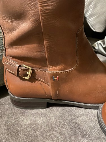 Tommy Hilfiger flache kniehohe braune Reitstiefel UK Größe 4,5 - Bild 6 von 15