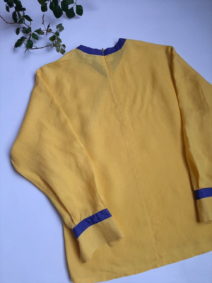 Vintage 90s Gianni Versace Linen Yellow Shirt Bluse Versus | eBay UK