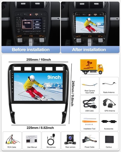 8Core 2G+64G CAMECHO Autoradio für Porsche Cayenne 9PA (2002-2010) mit Navi Carp - Bild 2 von 8