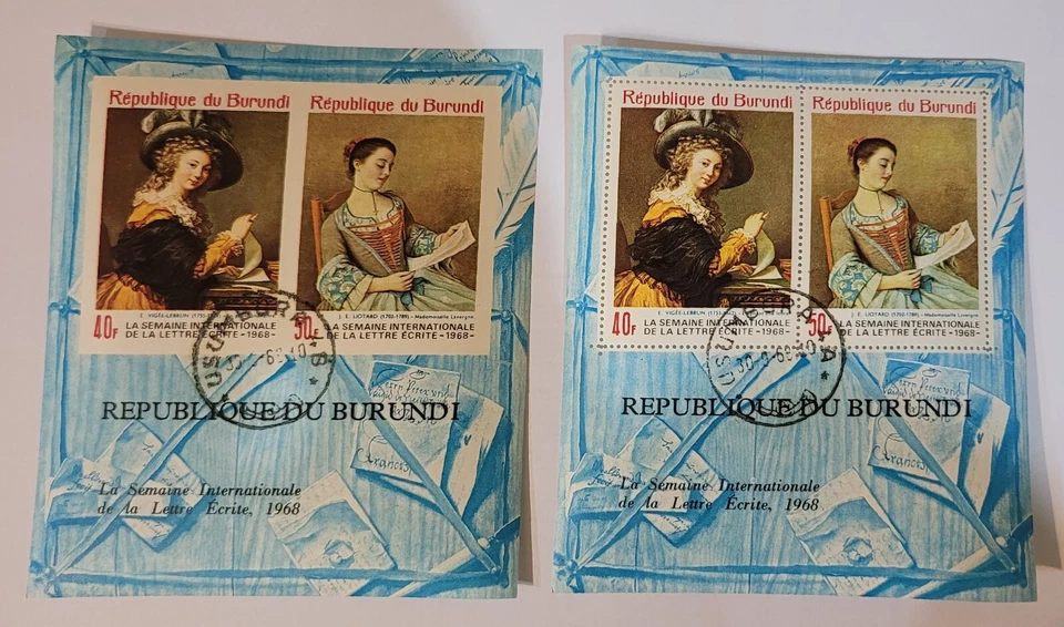 VTG BURUNDI SOUV SHEET STAMPS REP. DU BURUNDI, LOT - 25, OLYMPICS, ARTS, MEM. MH - Image 4 of 4