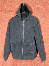 O'Neill Fleece Hooded Zip Front Snap Pockets Jacket Gray Size M UNISEX