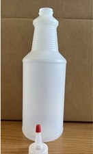 6 Heavy Duty Plastic Bottles 32oz w/spout. New Never Used.