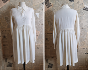 white tea dress with sleeves