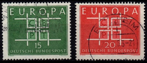 WEST GERMANY 1963 - Used Series 15 and 20 Pfg Europe CEPT #DR4