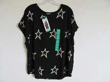 Buffalo David Bitton S/S Crew Neck Shirt-Super Stars -Black -Size XL (16) NWT 
