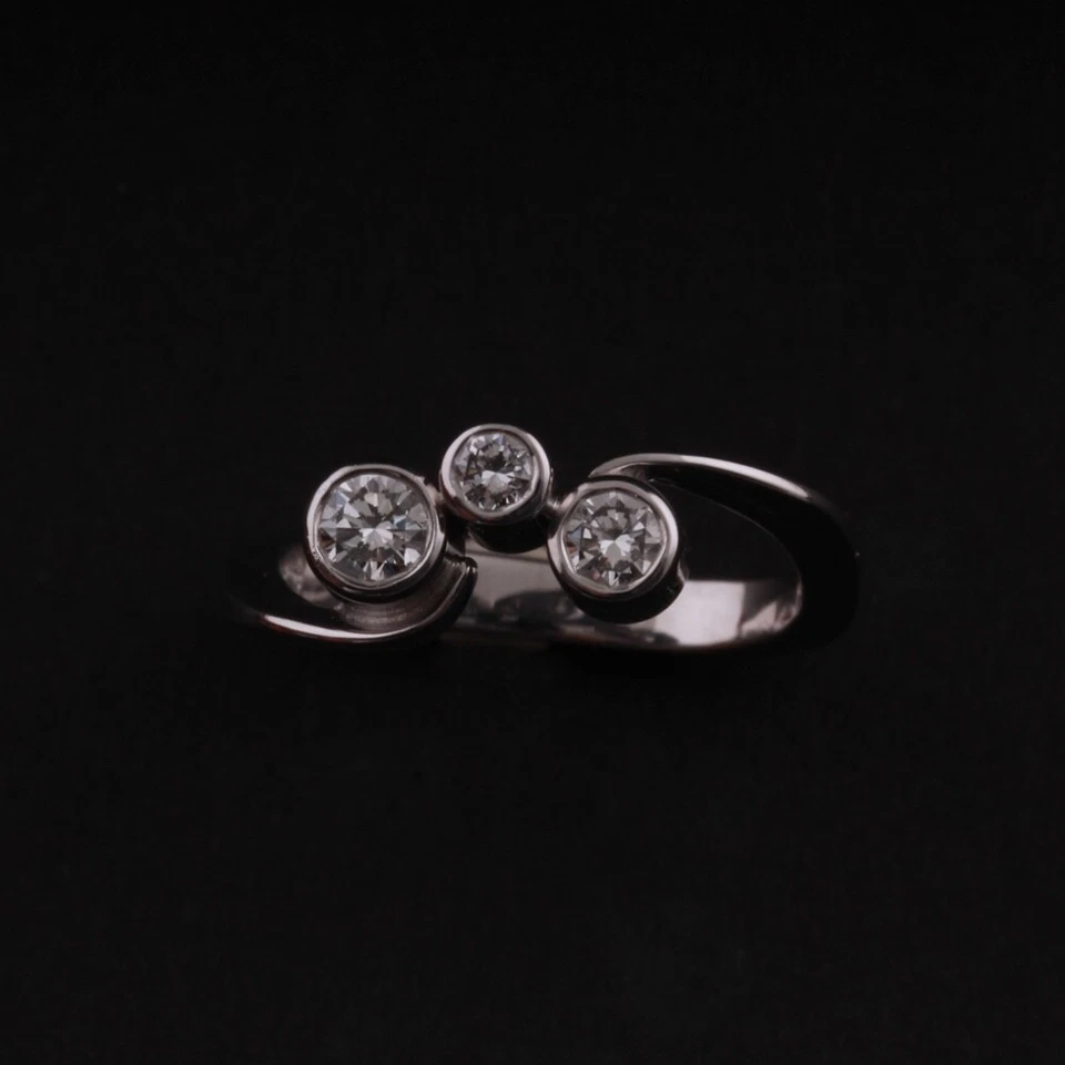 Золотое кольцо Georg Jensen No 1504A. Каскад. Белое золото 18 карат. 0,21. Бриллианты. - Изображение 2 из 4