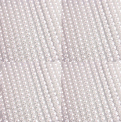 2000 SELBSTKLEBENDE MINI RUNDE WEISSE PERLEN ZUM AUFKLEBEN VERZIERUNG 3 MM FLACHE RÜCKSEITE