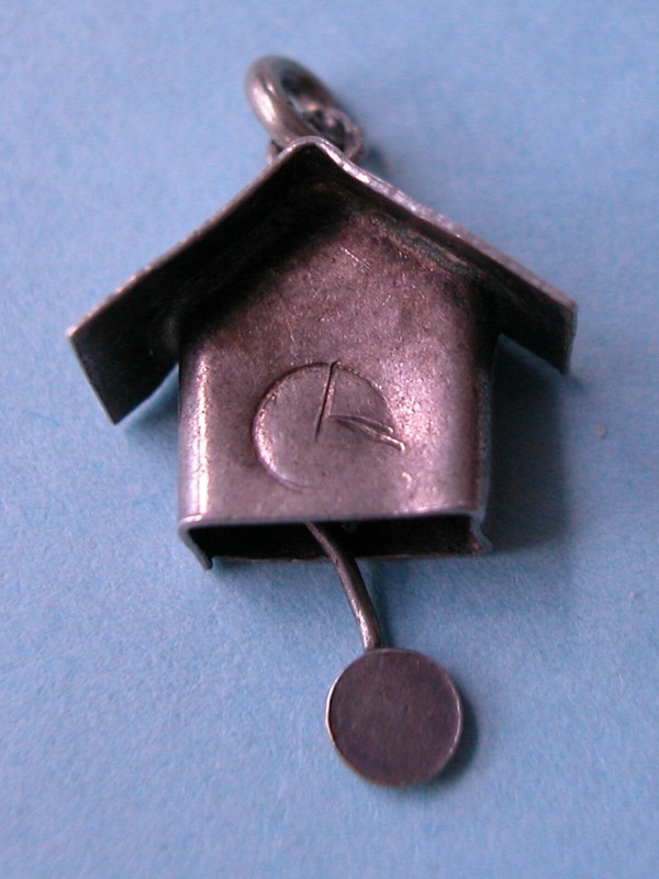 Vintage Pre-1961 Sterling Mechanical Cuckoo Clock Charm - READ Unique Hallmark