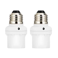 DEWENWILS 2 Pack Light Bulbs Sensor Socket, Automatic Dusk to Dawn Sockets