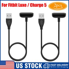 2x Replacement Charging Cable Cord Accessories for Fitbit Luxe/Charge 5/Charge 6