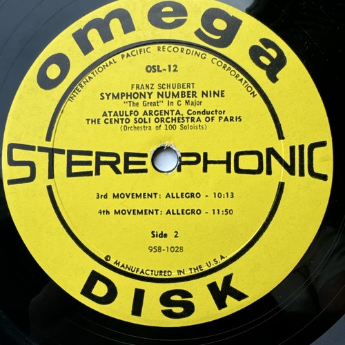 ATAULFO ARGENTA Schubert Ninth Symphony "The Great" In C Major LP 1959 OSL-12 NM - Imagen 6 de 6