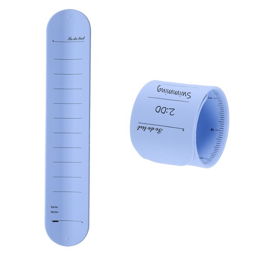 2Pcs Wrist Band, 9.45" x 1.77" Slap Bracelet for Reminder (Streak Purple)