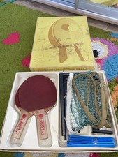 Vintage Russian USSR Tennis Table Ping Pong Set (2 Rockets,Net,Bracket,6 Balls)