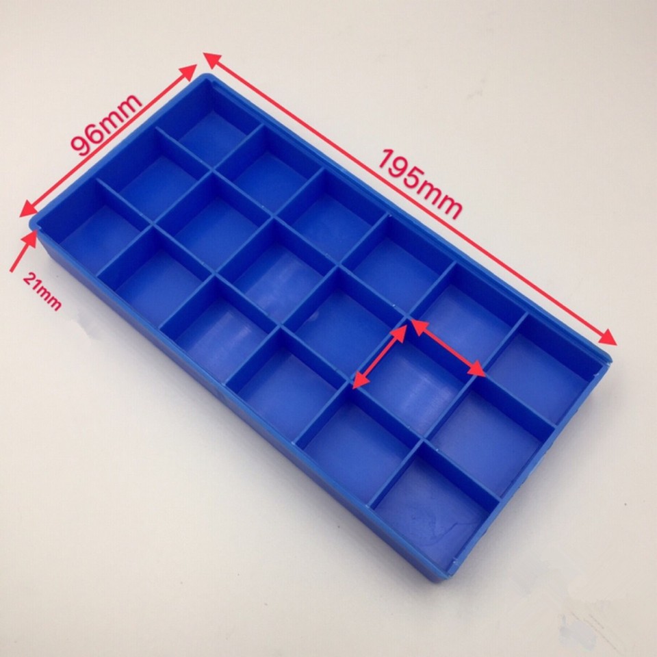 19.5*9.6cm 18 Grids Plastic Watch Tiny Parts Storage Box Repair Parts ...