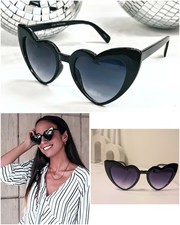 Oversize Heart Shape Cat Eye Retro Womens Plastic Sunglasses