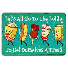 Lets All Go To The Lobby Sign - Vintage Movie Theater Decor