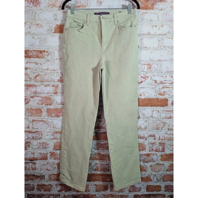 Gloria Vanderbilt Amanda Jeans Womens 4 Green Straight Leg High Rise Stretch