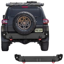 Rear Bumper Compatible with 2007-2014 FJ Cruiser with Lights and D-rings